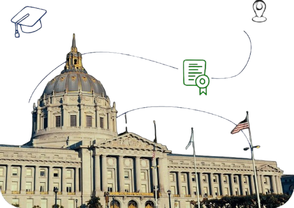 A partially completed puzzle of a college campus building.